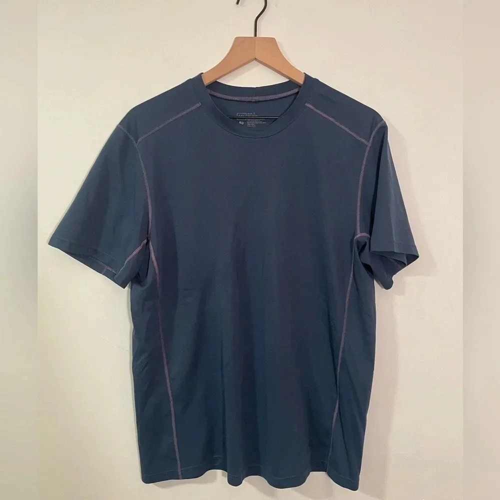 REI Short Sleeve Polartec Performance Shirt Navy Large Vintage Hiking Cycling